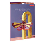 Packaging for the Studio roof purple eyed butterfly cardboard craft kit on a white background