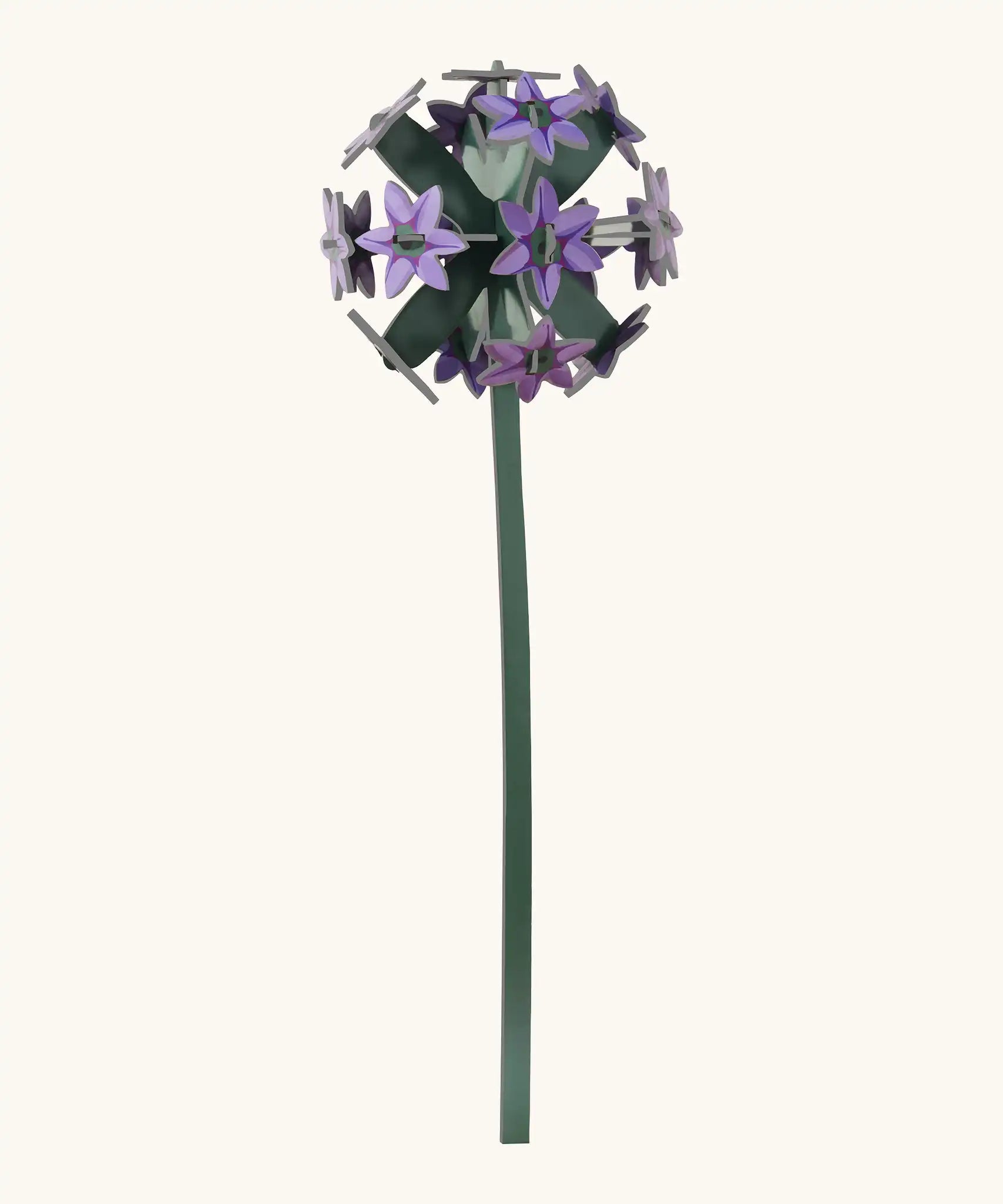 Studio Roof allium everlasting flower decoration craft kit shown built.