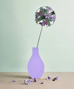 Studio Roof allium everlasting flower decoration craft kit shown built and displayed in a vase.