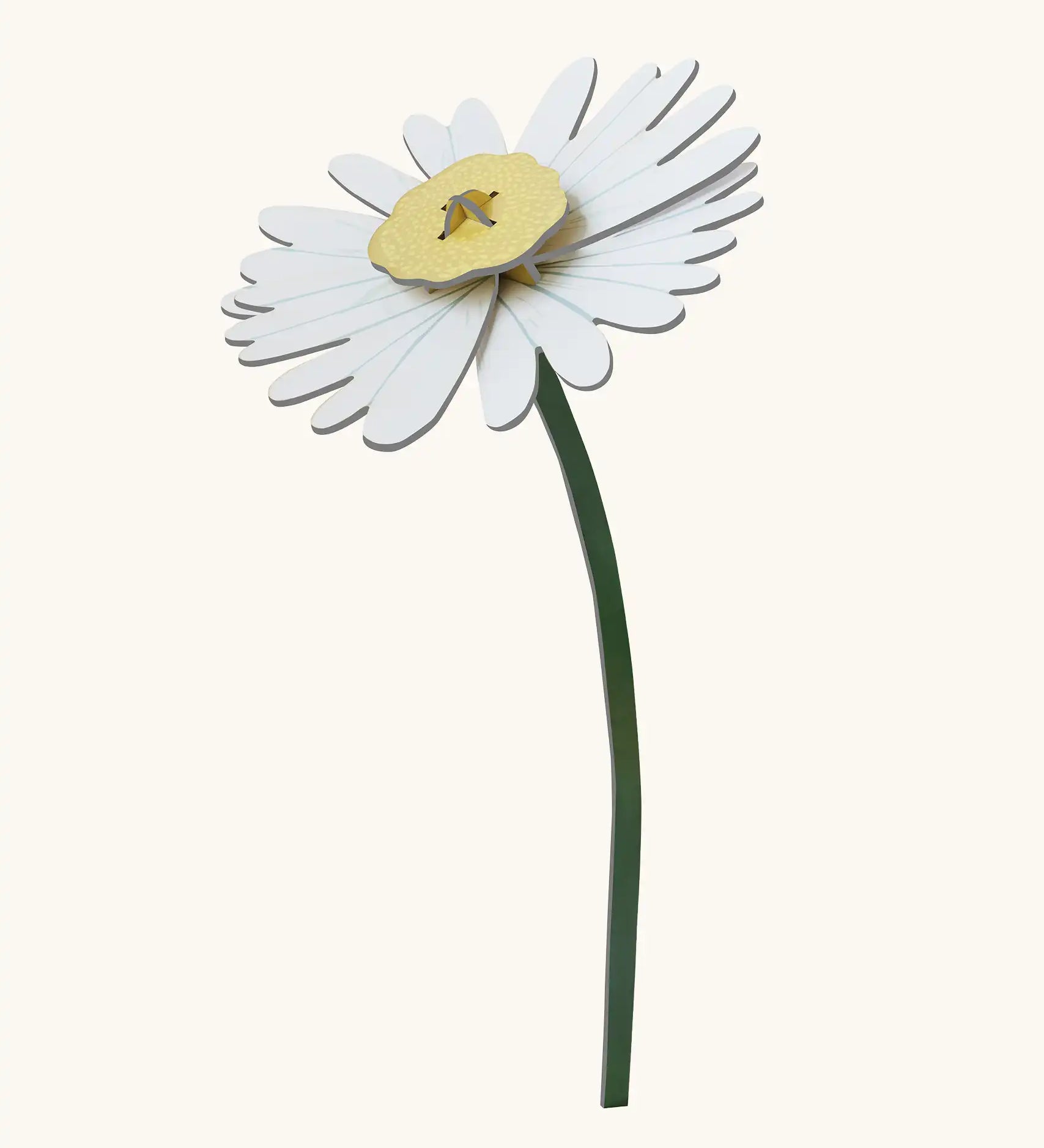 Studio Roof daisy everlasting flower cardboard flower decoration shown built.