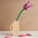 Studio Roof pink tulip everlasting flower decoration craft kit shown built and displayed in a vase.