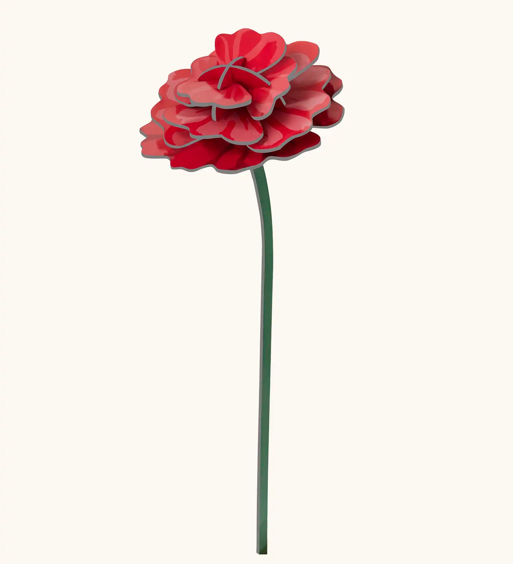 Studio Roof rose everlasting flower cardboard craft kit shown built.