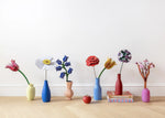 Studio Roof everlasting flower decoration craft kits shown built and displayed in small vases.