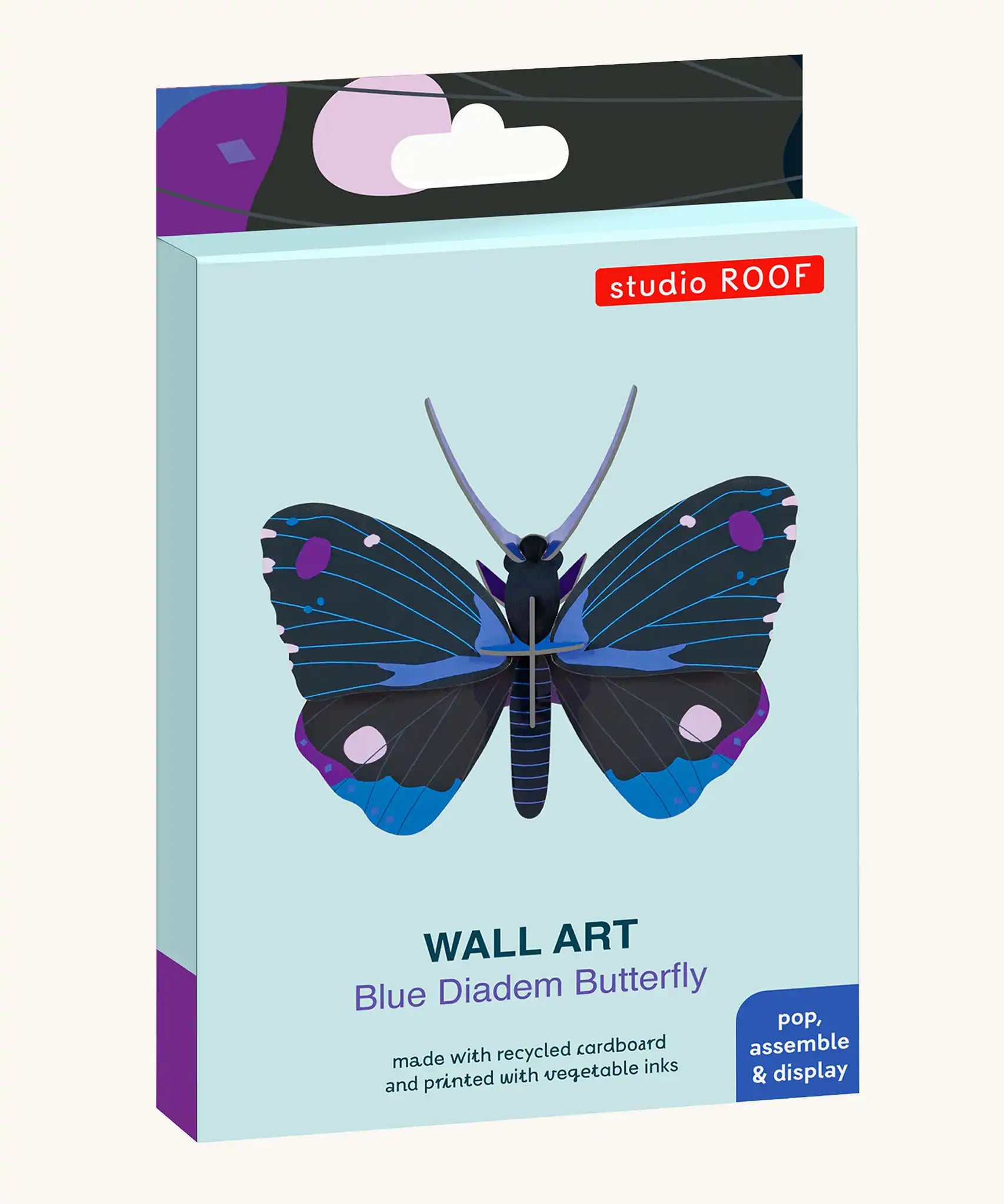 Studio Roof Insect Blue Diadem Butterfly craft kit decoration in it's packaging. 