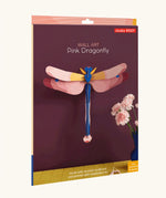 Studio Roof pink dragonfly cardboard wall art kit shown in it's packaging.