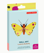 Studio Roof Insect yellow Luzerne Butterfly DIY kit wall decoration in it's packaging. 