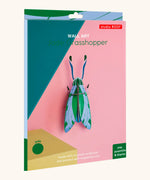 Studio Roof 3D cardboard jade grasshopper craft kit shown in it's packaging