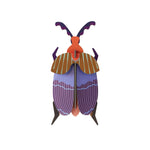 Studio roof eco-friendly cardboard queen beetle slotting model on a white background