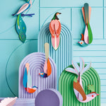Studio Roof eco-friendly slotting paradise bird models hanging from purple