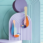 green and blue patterned panels