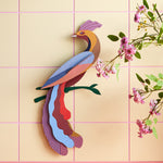 Tinjil and Maya birds of Paradise on a green tilled background