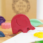 Close up of the Babipur Elephant exclusive crayon from the crayon bug