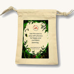 The front of the cotton sack for the Phive phonic tiles and frames on a cream background
