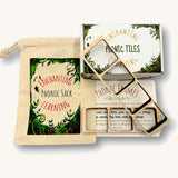The Phive phonic tiles and frame set with the cotton sack on a cream background