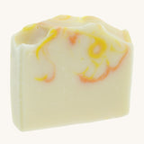 The Soapmine heulwen/sunshine bar. A Handmade soap available at Babipur with Bergamot and Mandarin essential oil swirls