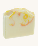 The Soapmine heulwen/sunshine bar. A Handmade soap available at Babipur with Bergamot and Mandarin essential oil swirls