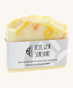 The Soapmine heulwen/sunshine bar. A Handmade soap available at Babipur with Bergamot and Mandarin essential oils. Comes with branding paper strip. 