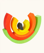 Tobe asymmetrical arches green, orange & yellow wooden toy.