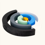 Tobe Asymmetrical Arches Monochrome & Blue wooden toy.
