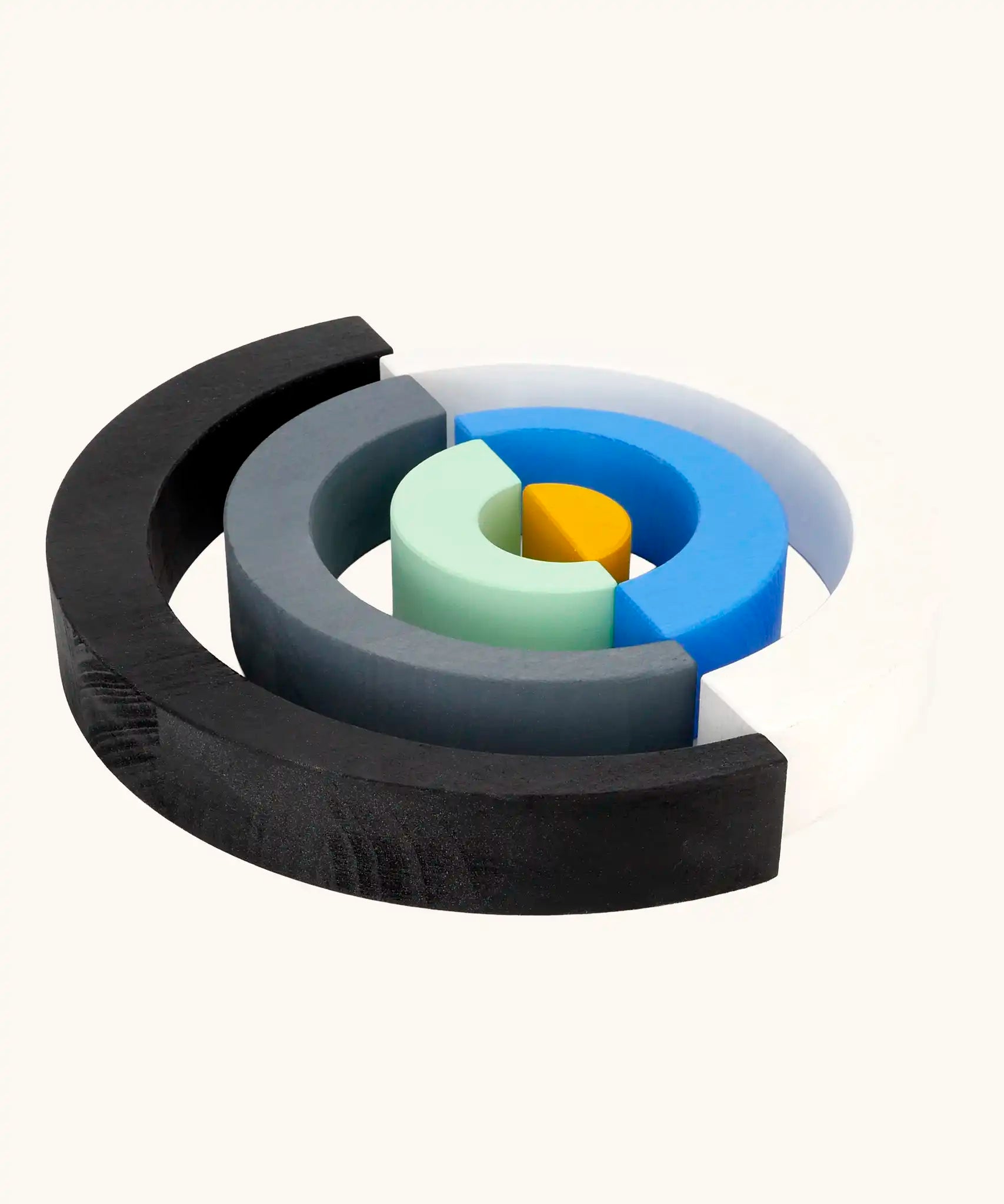 Tobe Asymmetrical Arches Monochrome & Blue wooden toy.