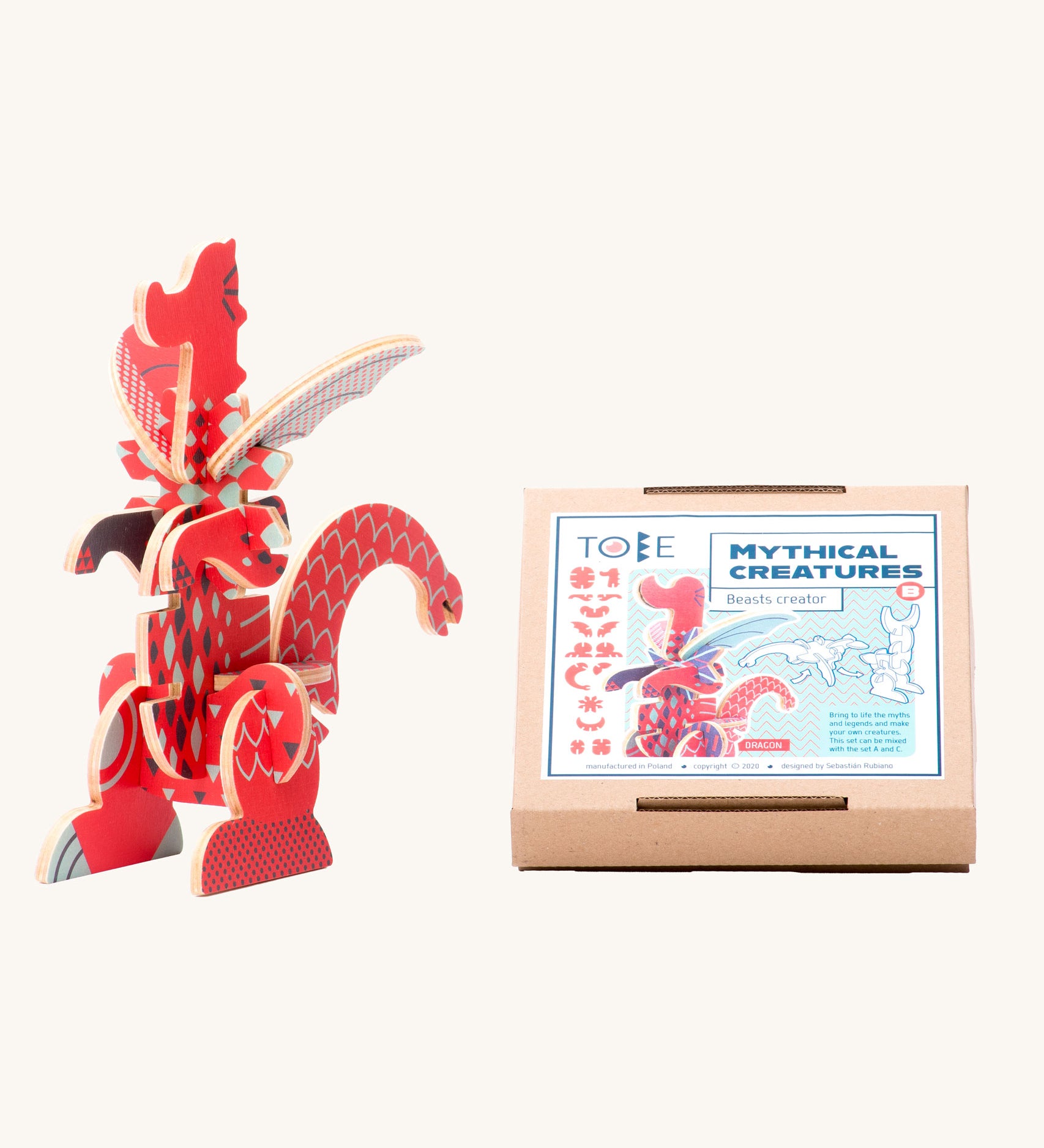 Tobe Dragon Fantasy Animals Puzzle. Tobe is part of the Bajo family, These heirloom quality toys by Bajo are part of a wide range of wooden toys available here at Babipur. 