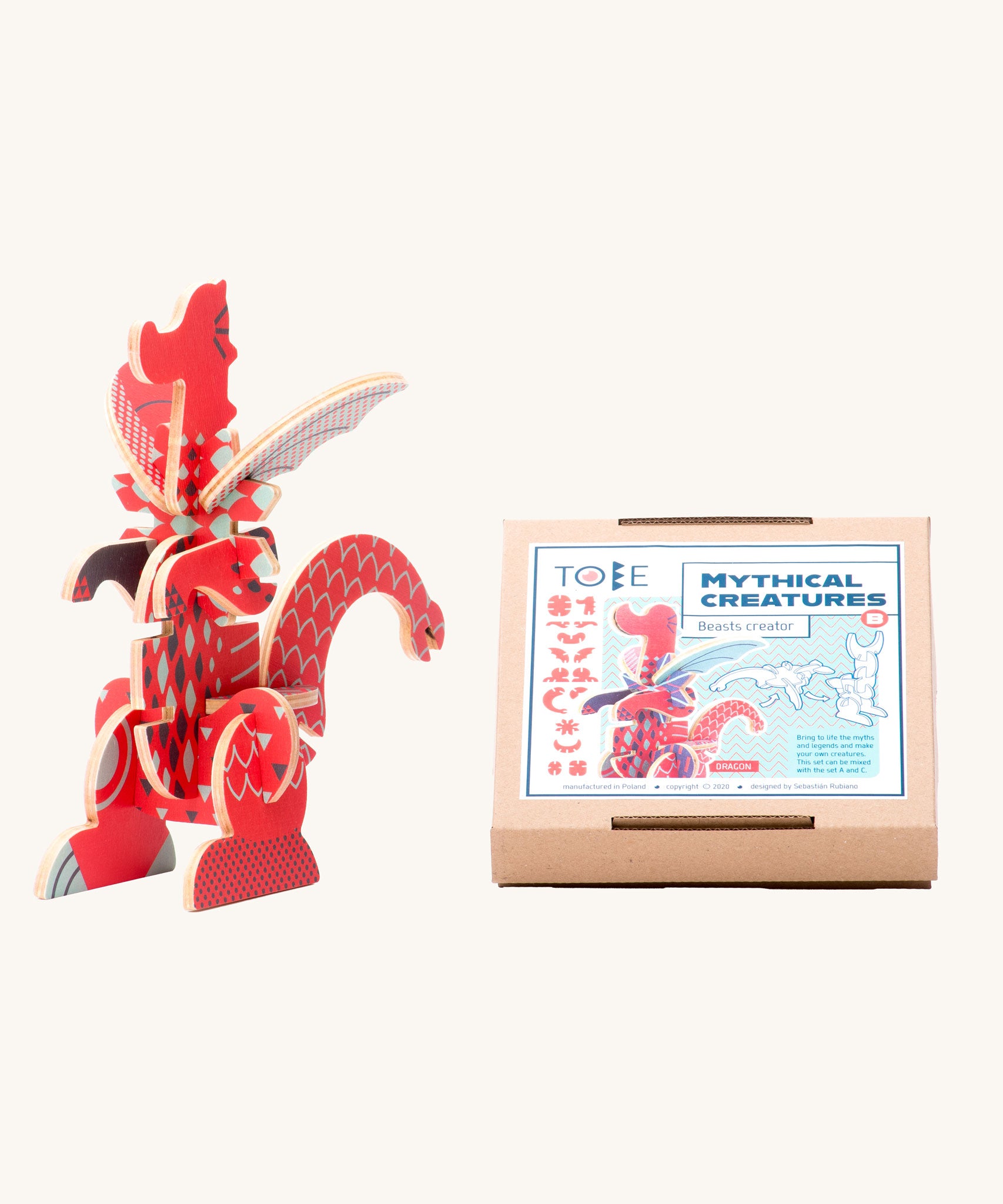 Tobe Dragon Fantasy Animals Puzzle. Tobe is part of the Bajo family, These heirloom quality toys by Bajo are part of a wide range of wooden toys available here at Babipur. 