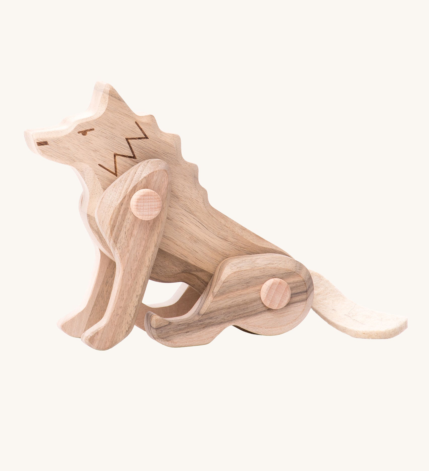 Tobe Endangered Animals Wolf wooden toy figure. Tobe is part of the Bajo family. These heirloom quality toys by Bajo are part of a wide range of wooden toys available here at Babipur. 