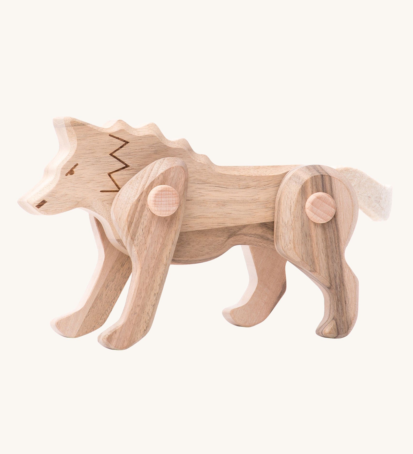 Tobe Endangered Animals Wolf wooden toy figure. Tobe is part of the Bajo family. These heirloom quality toys by Bajo are part of a wide range of wooden toys available here at Babipur. 