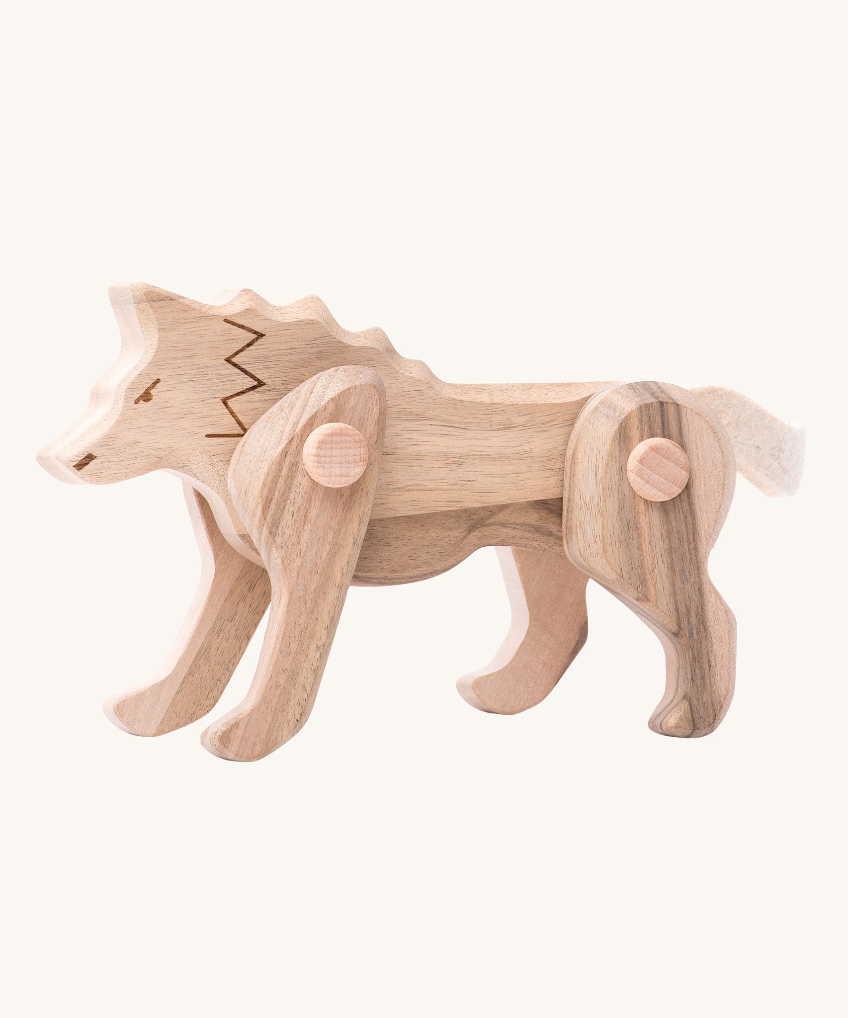 Tobe Endangered Animals Wolf wooden toy figure. Tobe is part of the Bajo family. These heirloom quality toys by Bajo are part of a wide range of wooden toys available here at Babipur. 