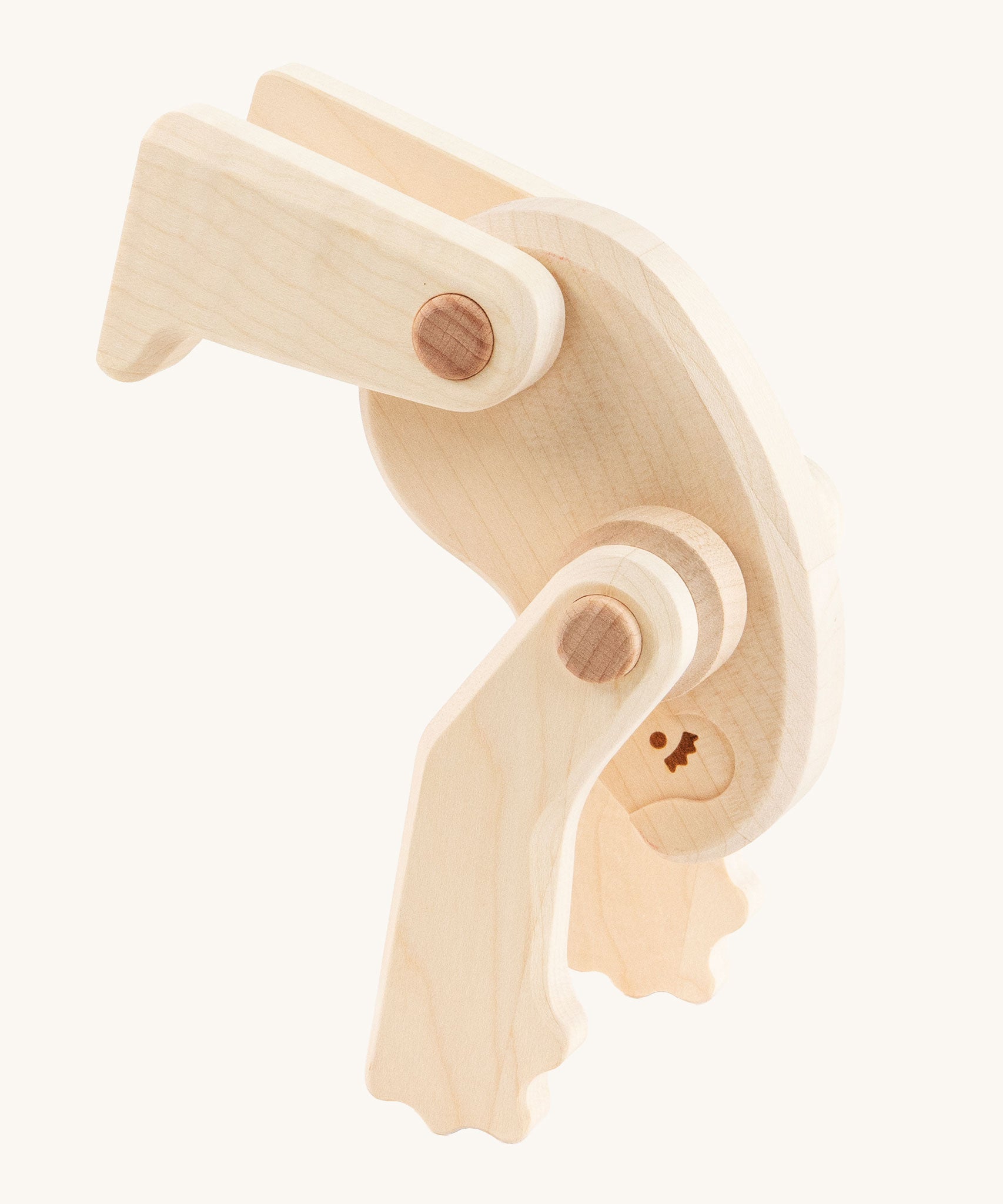 Tobe yeti wooden toy figure with move-able limbs. Tobe are part of the Bajo family. These heirloom quality toys by Bajo are part of a wide range of wooden toys available here at Babipur. 