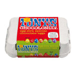 Tony's Chocolonely egg-stra special fairtrade chocolate mini easter egg box on a white background