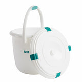 Tots bots eco-friendly plastic reusable nappy laundry bucket on a white background