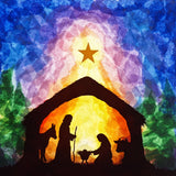 A Toverlux DIY Transparencies with  Winter nativity artwork.