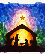 A Toverlux DIY Transparencies with  Winter nativity artwork.