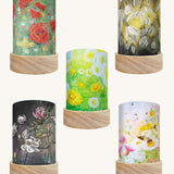 Toverlux Kapitein Kalk flowers artwork lantern shades in a pack of 5.  Poppies, snowdrop, field of wishes, magnolia and bee pastures. 