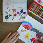 crayons used to make picture for toverlux lamp