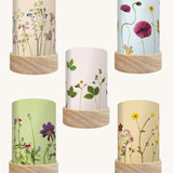 Toverlux Beth Kendall pressed garden blooms artwork lantern shades in a pack of 5.Each shade has a light background colour.