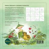 The cover of Daniela Drescher's colouring book of silhouette sheets for the Toverlux magic lamp and window frame, a DIY craft activity for kids.