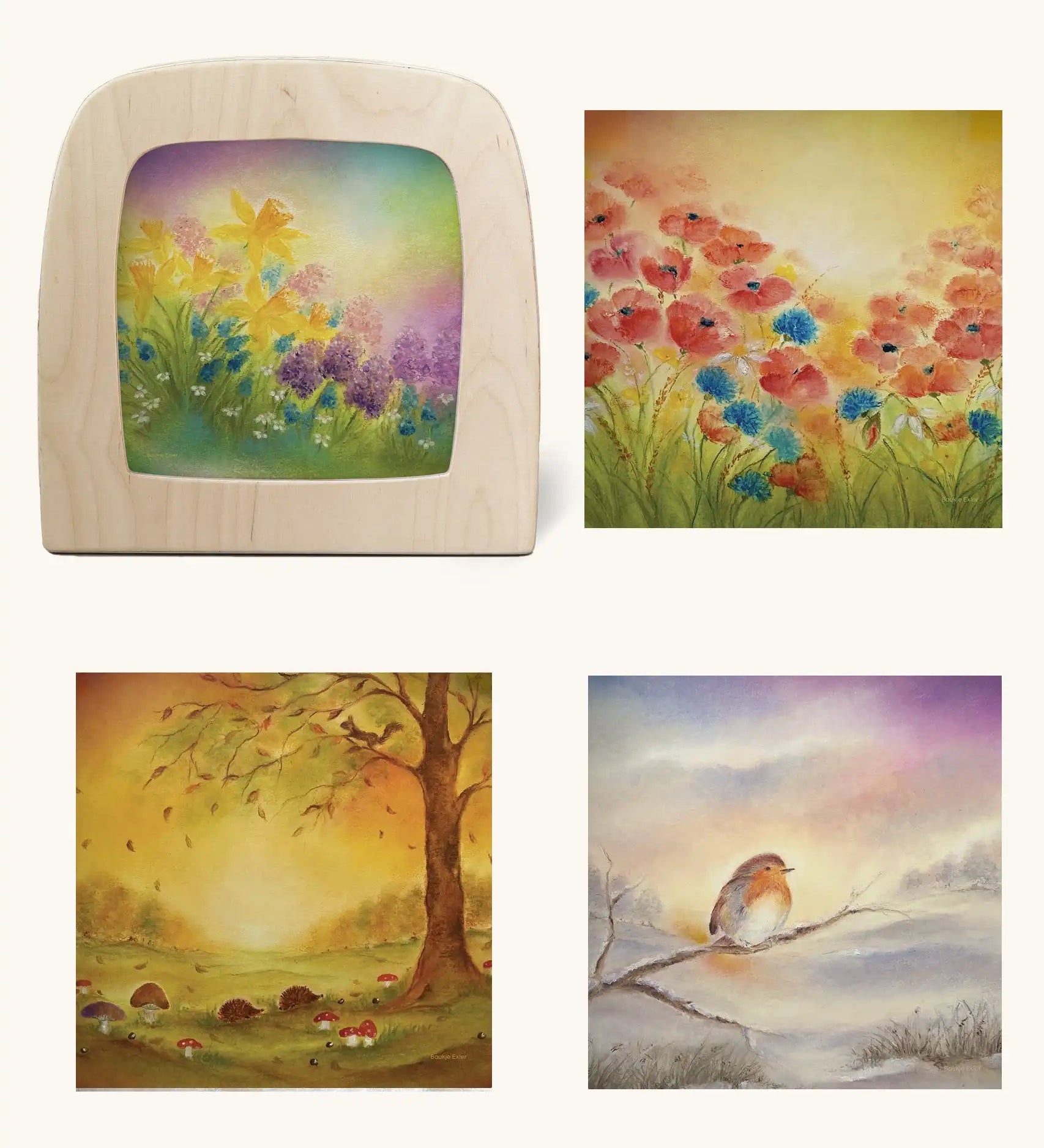 Toverlux Magic Lamp Starter Set – Wooden Light-Up Art Lamp with 4 Magic Silhouettes featuring artwork by Baukje Exler. 