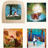 Toverlux Magic Lamp Starter Set – Wooden Light-Up Art Lamp with 4 Magic Silhouettes featuring artwork by Het Wol Feetje.