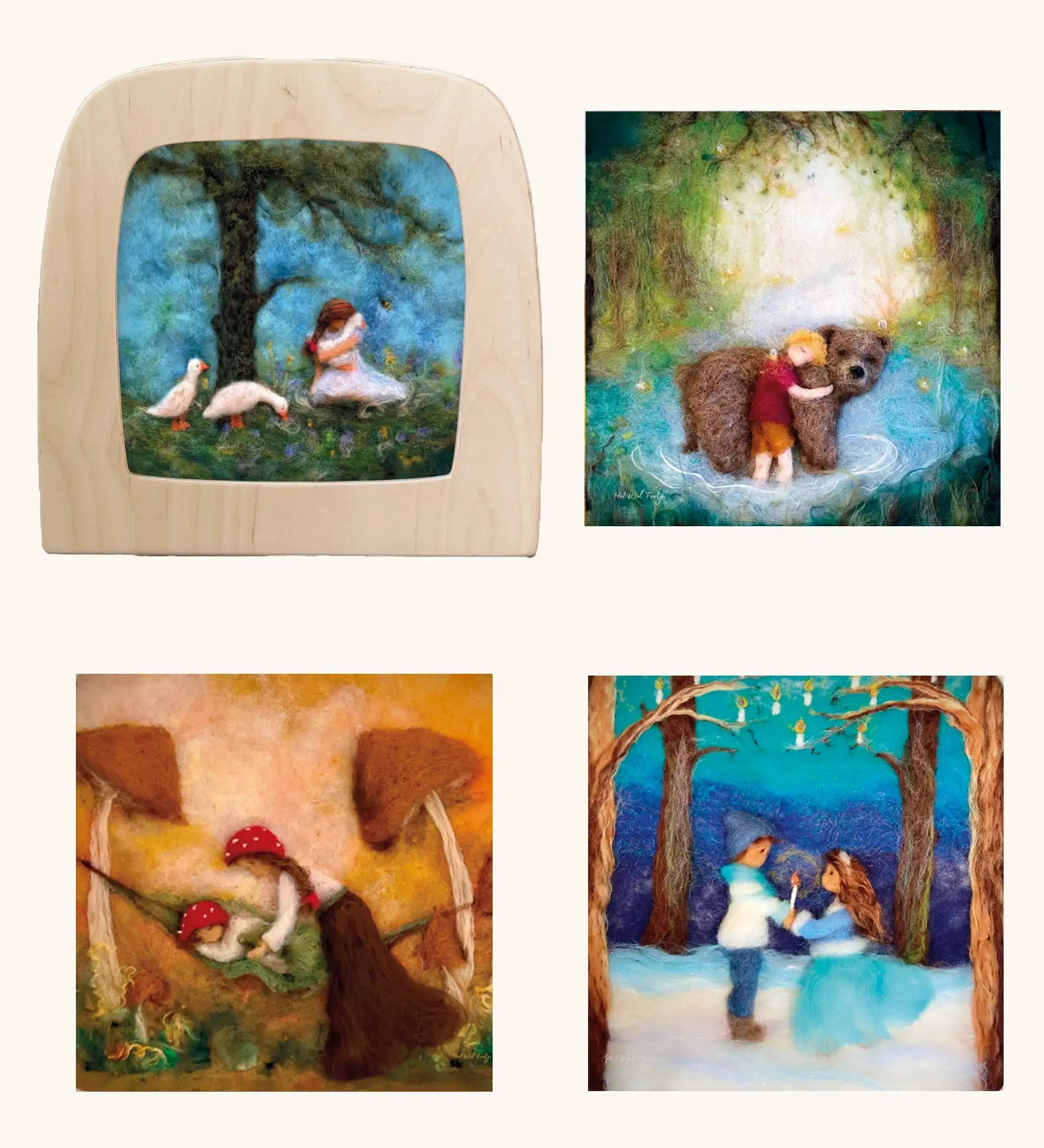 Toverlux Magic Lamp Starter Set – Wooden Light-Up Art Lamp with 4 Magic Silhouettes featuring artwork by Het Wol Feetje.