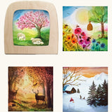 Toverlux Magic Lamp Starter Set – Wooden Light-Up Art Lamp with 4 Magic Silhouettes featuring artwork by Vogel Geluk.