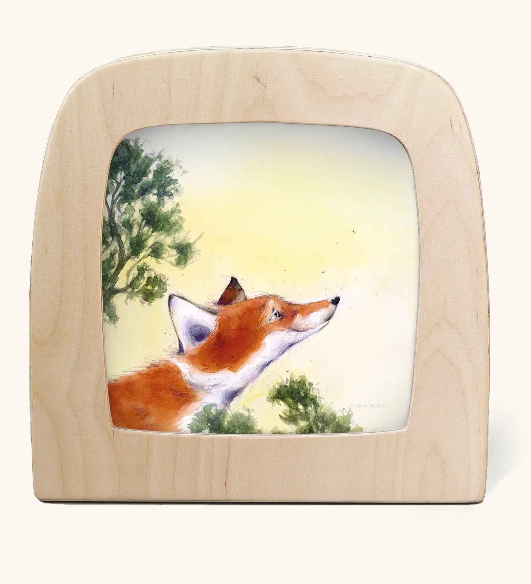 Toverlux silhouette art of fox friend from a scene in Hrokur and the Skyriders children's storybook by Sofia Drescher.
