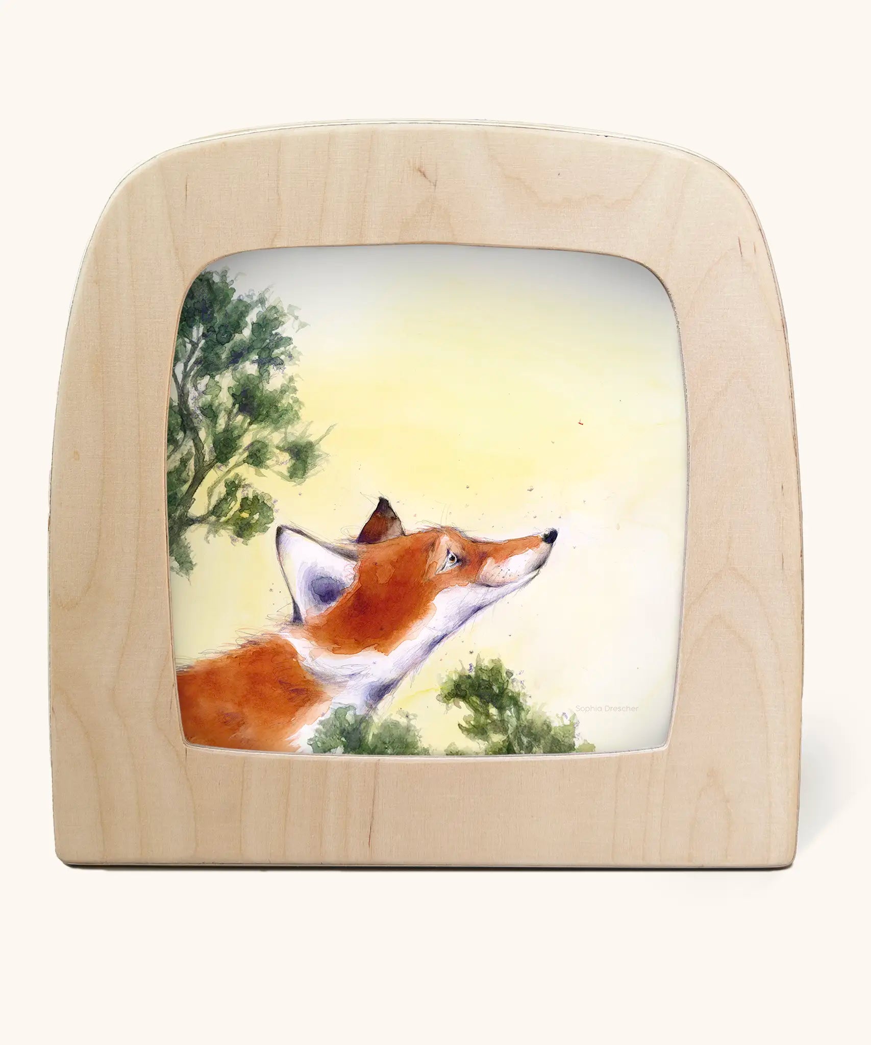 Toverlux silhouette art of fox friend from a scene in Hrokur and the Skyriders children's storybook by Sofia Drescher.