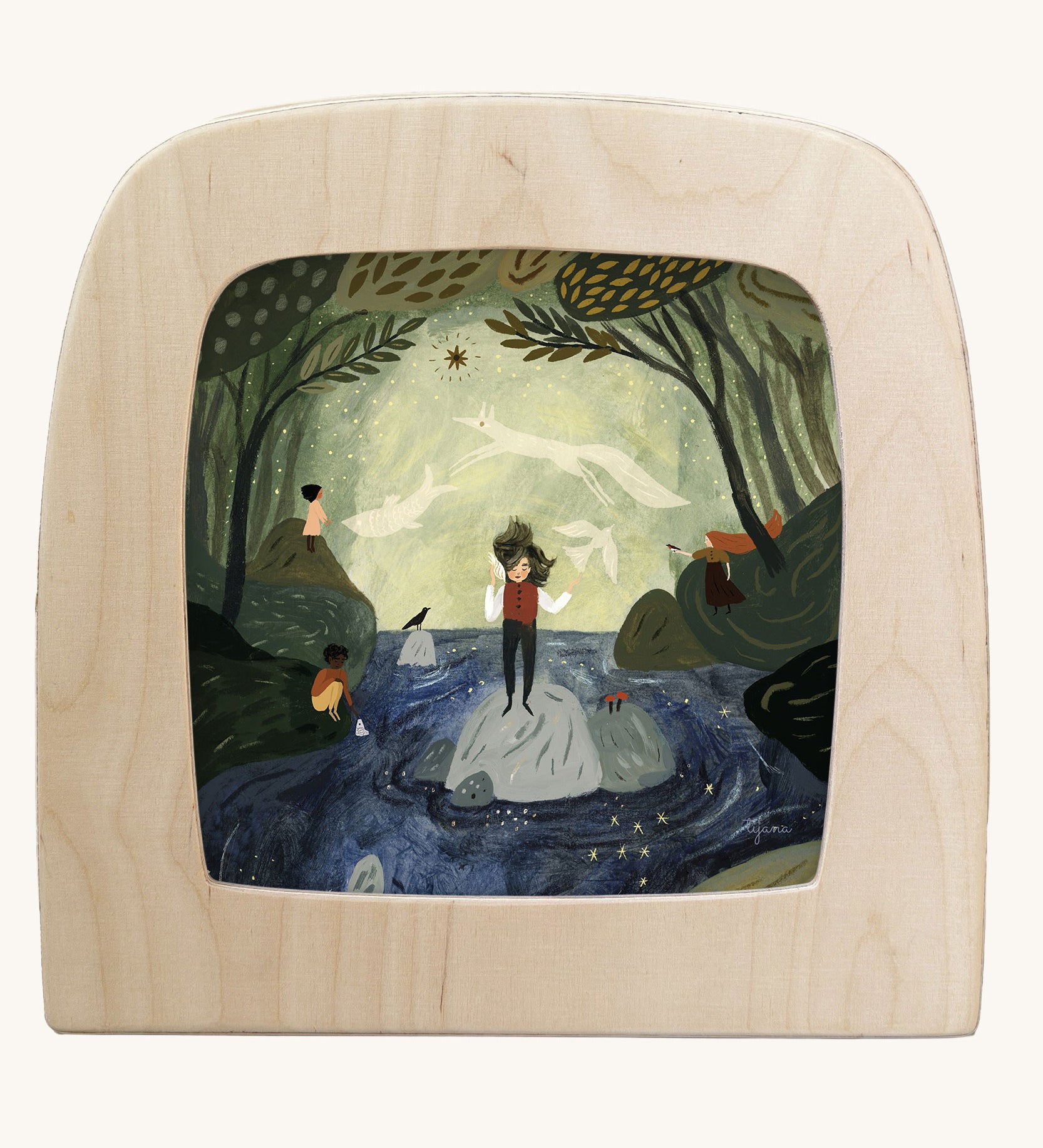 Toverlux magic lamp silhouette with seashell artwork by Tijana Draws.