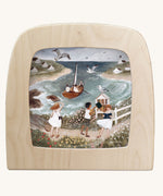 Toverlux magic lamp silhouette with seaside artwork by Tijana Draws.