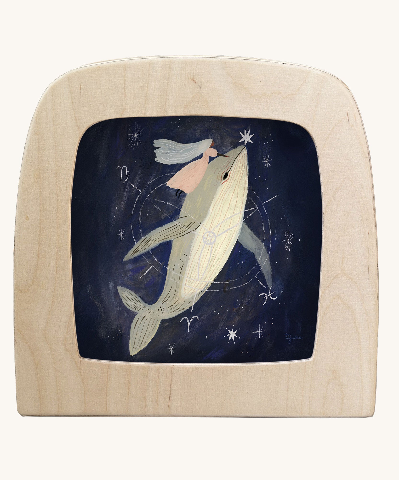 Toverlux magic lamp silhouette with whale artwork by Tijana Draws.