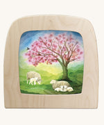 Toverlux magic lamp silhouette featuring little lambs artwork by Vogel Geluk. 