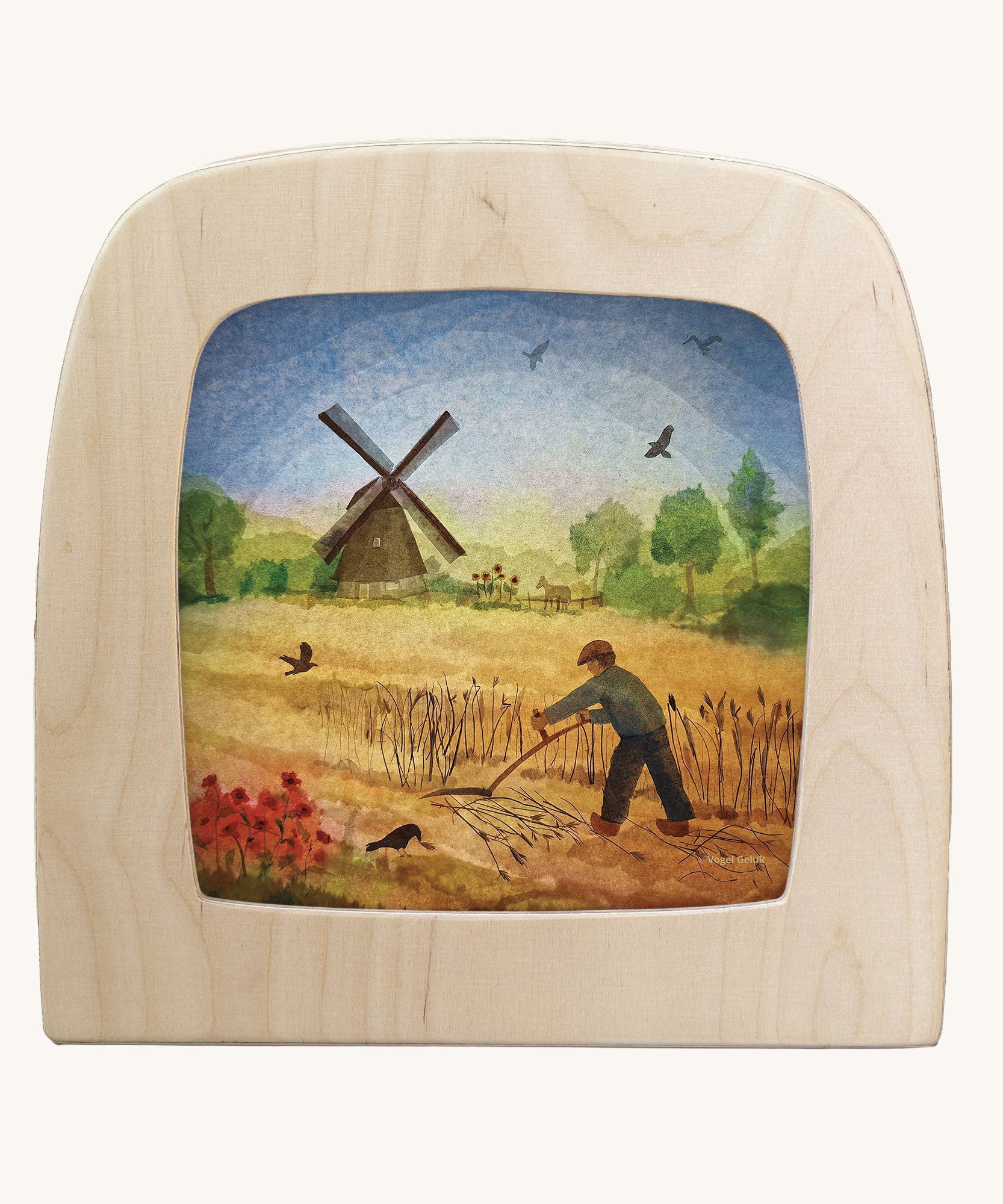 Toverlux magic lamp silhouette featuring windmill artwork by Vogel Geluk. 