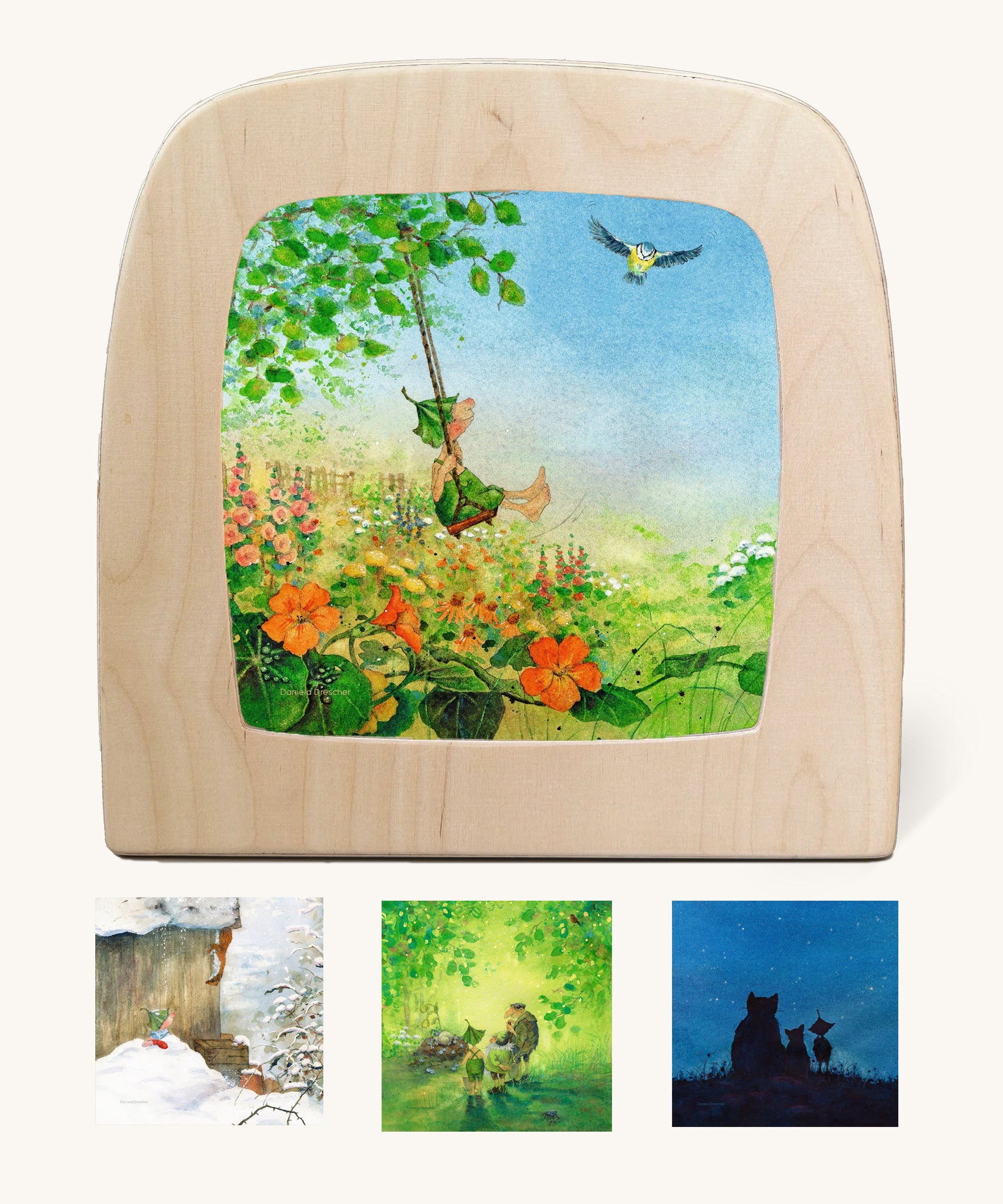 Toverlux StoryLux Griswald hears the grass grow sillhouette set featuring artwork by Daniela Drescher.